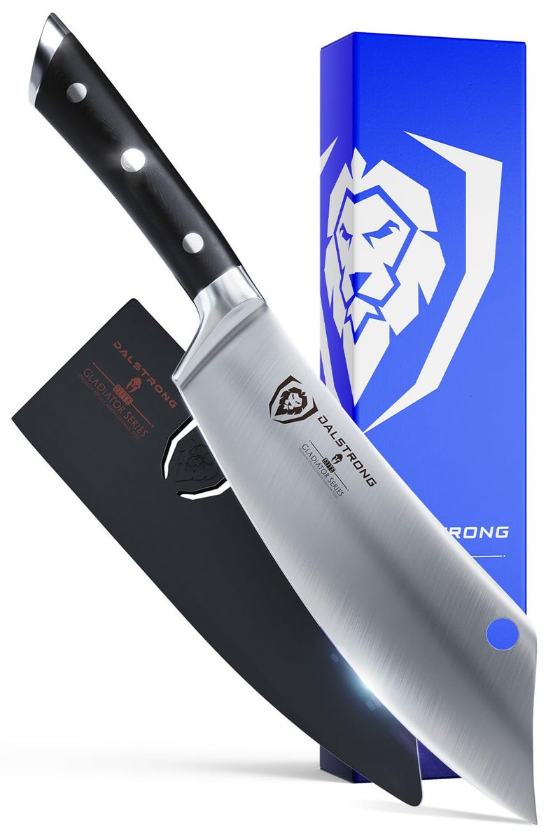 Dalstrong Chef & Cleaver Knife - 8 inch - The Crixus - Gladiator Series Elite - German HC Steel - Hybrid Razor Sharp Kitchen Knife - Black G10 Handle - w/Sheath - Chef Knife - NSF Certified - Image 1